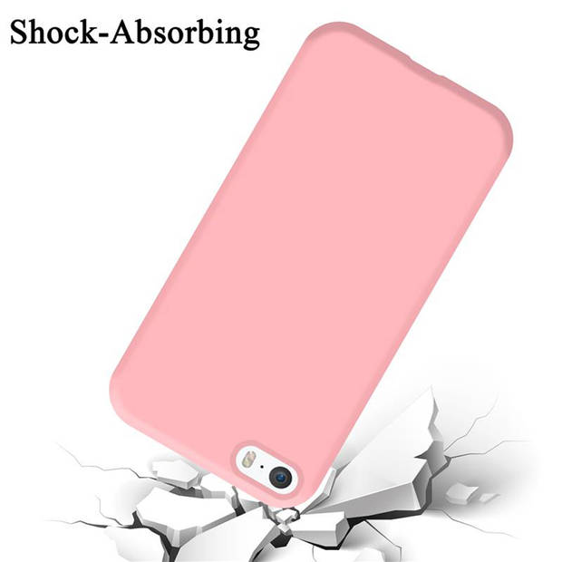 Cadorabo Hoesje geschikt voor Apple iPhone 5 / 5S / SE 2016 Case in LIQUID ROZE - Beschermhoes TPU silicone Cover