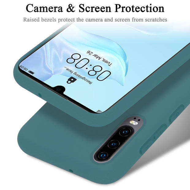 Cadorabo Hoesje geschikt voor Huawei P30 Case in LIQUID GROEN - Beschermhoes TPU silicone Cover