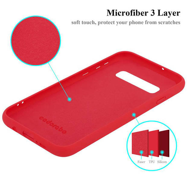 Cadorabo Hoesje geschikt voor Samsung Galaxy S10 PLUS Case in LIQUID ROOD - Beschermhoes TPU silicone Cover