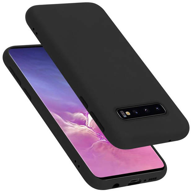 Cadorabo Hoesje geschikt voor Samsung Galaxy S10 4G Case in LIQUID ZWART - Beschermhoes TPU silicone Cover