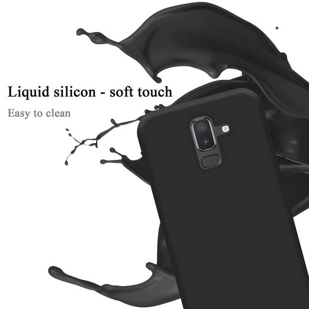 Cadorabo Hoesje geschikt voor Samsung Galaxy A6 PLUS 2018 Case in LIQUID ZWART - Beschermhoes TPU silicone Cover