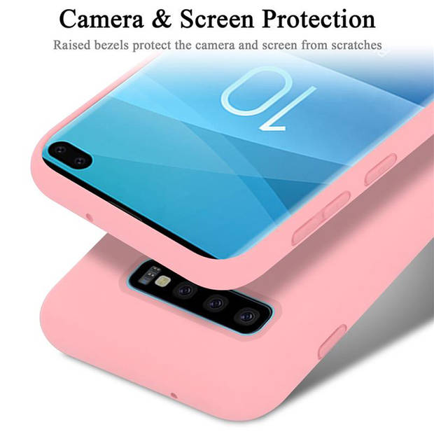 Cadorabo Hoesje geschikt voor Samsung Galaxy S10 PLUS Case in LIQUID ROZE - Beschermhoes TPU silicone Cover