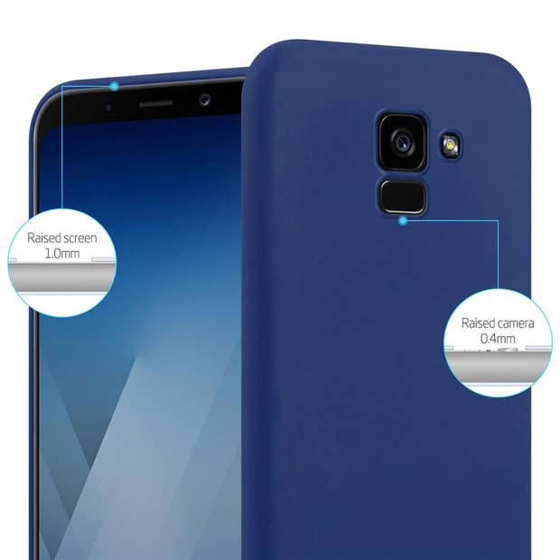 Cadorabo Hoesje geschikt voor Samsung Galaxy A5 2018 in CANDY DONKER BLAUW - Beschermhoes TPU silicone Case Cover