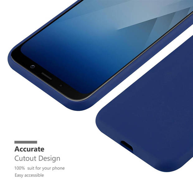 Cadorabo Hoesje geschikt voor Samsung Galaxy A5 2018 in CANDY DONKER BLAUW - Beschermhoes TPU silicone Case Cover