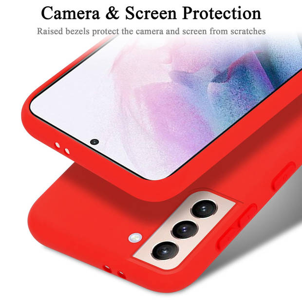 Cadorabo Hoesje geschikt voor Samsung Galaxy S21 PLUS Case in LIQUID ROOD - Beschermhoes TPU silicone Cover