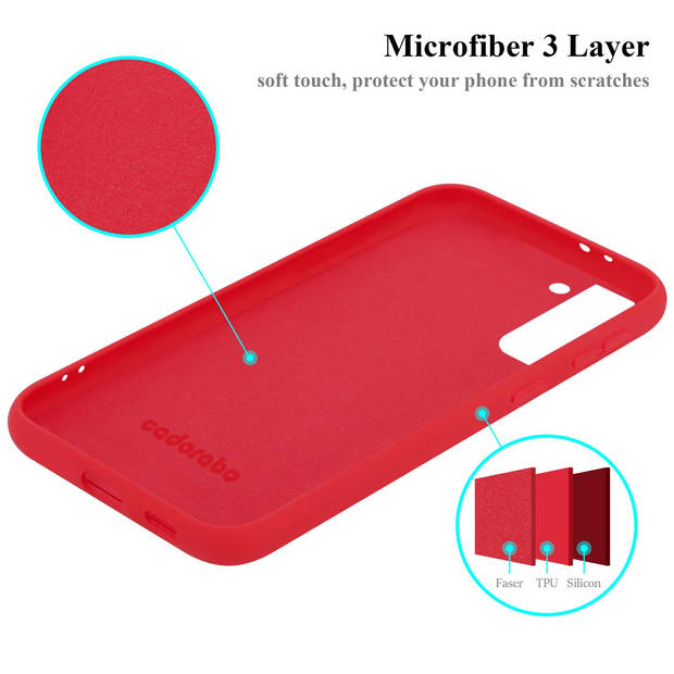 Cadorabo Hoesje geschikt voor Samsung Galaxy S21 PLUS Case in LIQUID ROOD - Beschermhoes TPU silicone Cover