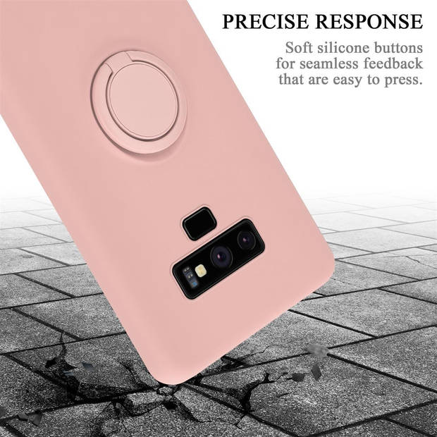 Cadorabo Hoesje geschikt voor Samsung Galaxy NOTE 9 in LIQUID ROZE - Beschermhoes van TPU silicone Case Cover met ring