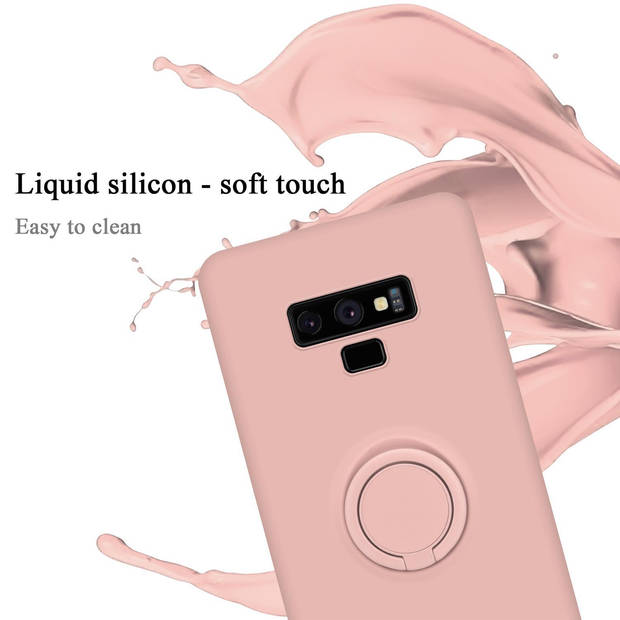 Cadorabo Hoesje geschikt voor Samsung Galaxy NOTE 9 in LIQUID ROZE - Beschermhoes van TPU silicone Case Cover met ring