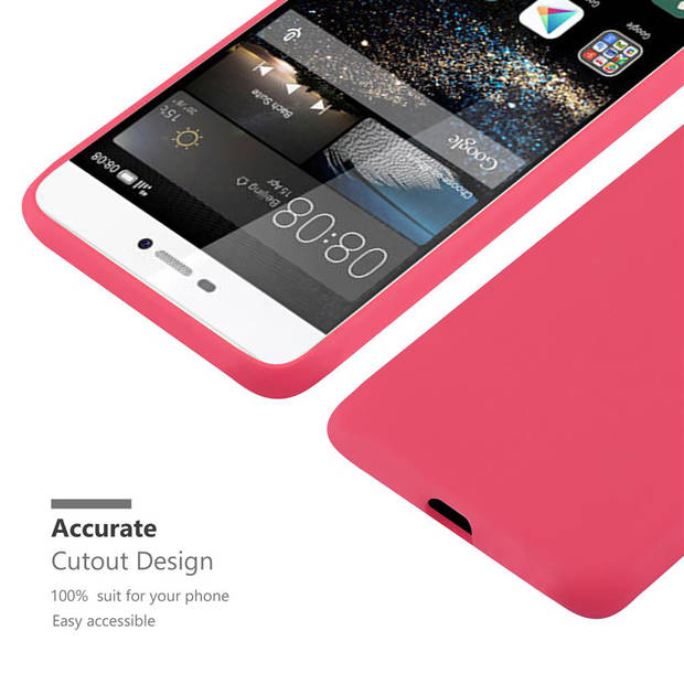 Cadorabo Hoesje geschikt voor Huawei P8 in CANDY ROOD - Beschermhoes TPU silicone Case Cover