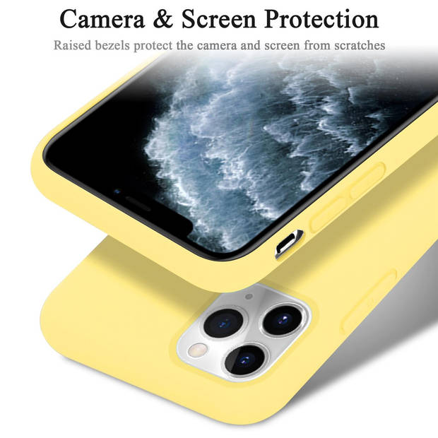 Cadorabo Hoesje geschikt voor Apple iPhone 11 PRO Case in LIQUID GEEL - Beschermhoes TPU silicone Cover