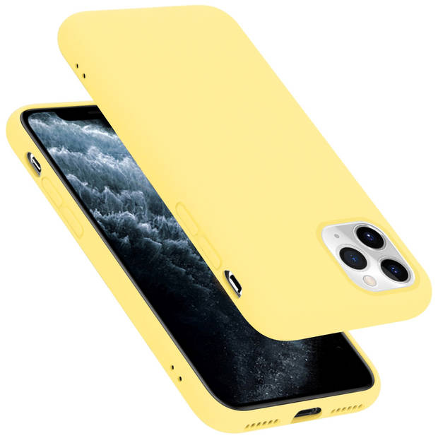 Cadorabo Hoesje geschikt voor Apple iPhone 11 PRO Case in LIQUID GEEL - Beschermhoes TPU silicone Cover