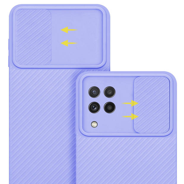 Cadorabo Hoesje geschikt voor Samsung Galaxy A22 4G in Bonbon Paars - Beschermhoes TPU-silicone Case Cover