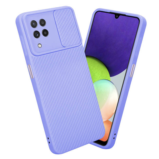 Cadorabo Hoesje geschikt voor Samsung Galaxy A22 4G in Bonbon Paars - Beschermhoes TPU-silicone Case Cover