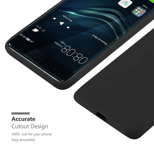 Cadorabo Hoesje geschikt voor Huawei P9 in CANDY ZWART - Beschermhoes TPU silicone Case Cover