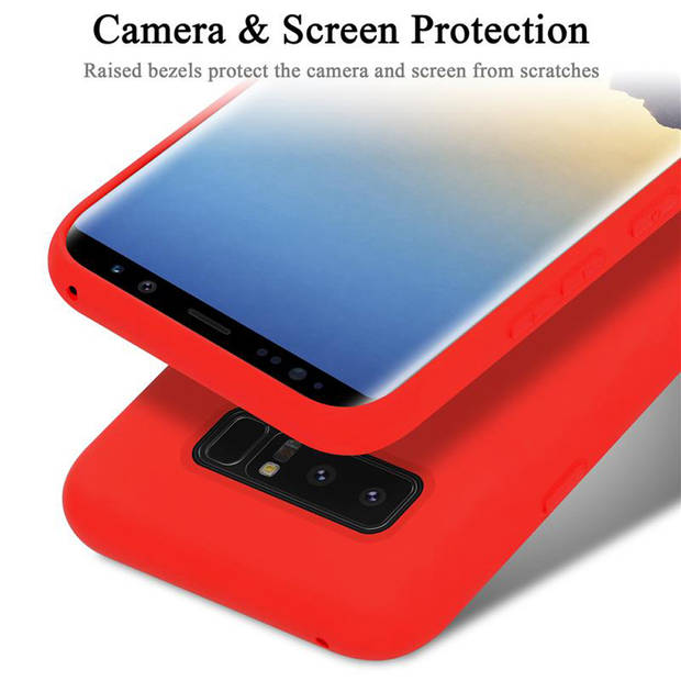 Cadorabo Hoesje geschikt voor Samsung Galaxy NOTE 8 Case in LIQUID ROOD - Beschermhoes TPU silicone Cover