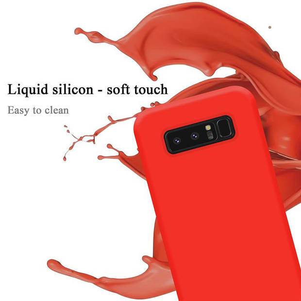 Cadorabo Hoesje geschikt voor Samsung Galaxy NOTE 8 Case in LIQUID ROOD - Beschermhoes TPU silicone Cover