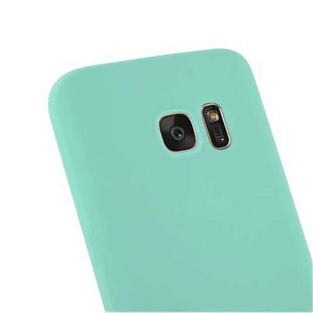 Cadorabo Hoesje geschikt voor Samsung Galaxy S7 in CANDY BLAUW - Beschermhoes TPU silicone Case Cover