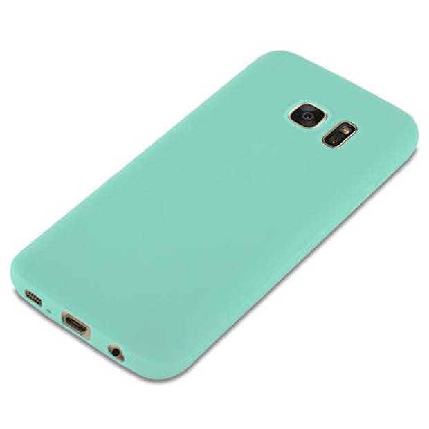 Cadorabo Hoesje geschikt voor Samsung Galaxy S7 in CANDY BLAUW - Beschermhoes TPU silicone Case Cover