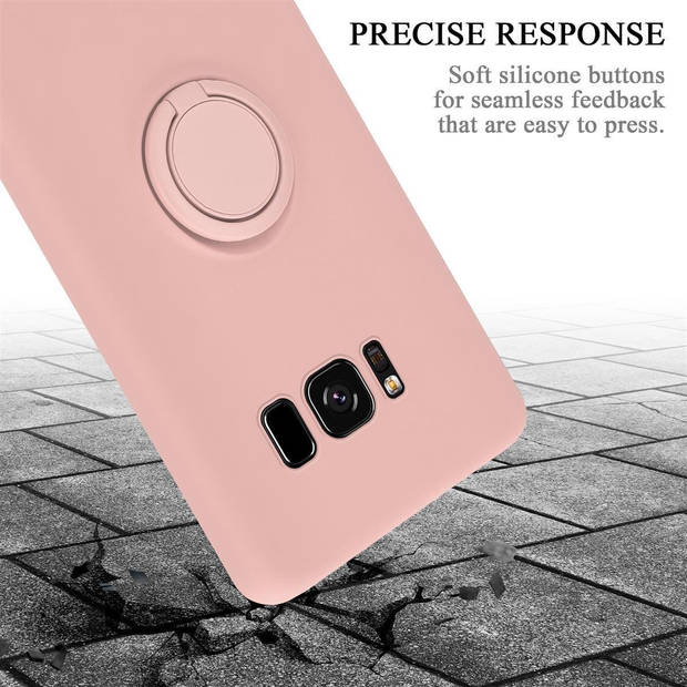 Cadorabo Hoesje geschikt voor Samsung Galaxy S8 in LIQUID ROZE - Beschermhoes van TPU silicone Case Cover met ring