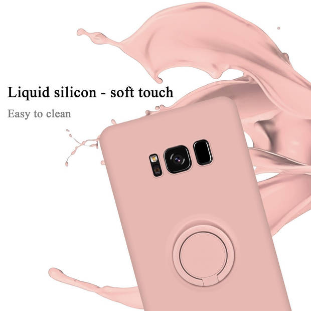 Cadorabo Hoesje geschikt voor Samsung Galaxy S8 in LIQUID ROZE - Beschermhoes van TPU silicone Case Cover met ring