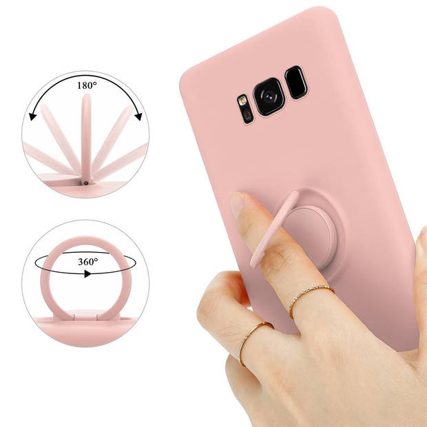 Cadorabo Hoesje geschikt voor Samsung Galaxy S8 in LIQUID ROZE - Beschermhoes van TPU silicone Case Cover met ring