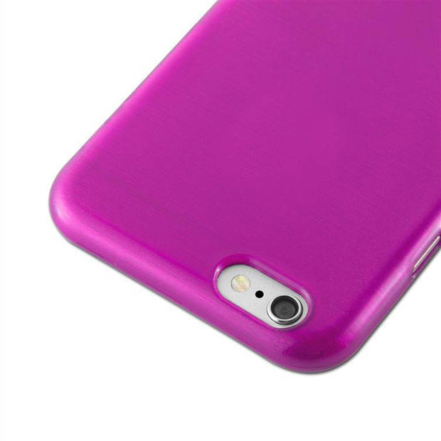 Cadorabo Hoesje geschikt voor Apple iPhone 6 / 6S in ROZE - Beschermhoes TPU silicone Case Cover Brushed