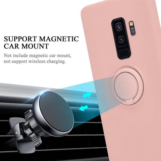 Cadorabo Hoesje geschikt voor Samsung Galaxy S9 PLUS in LIQUID ROZE - Beschermhoes van TPU silicone Case Cover met ring