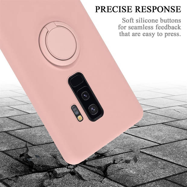 Cadorabo Hoesje geschikt voor Samsung Galaxy S9 PLUS in LIQUID ROZE - Beschermhoes van TPU silicone Case Cover met ring