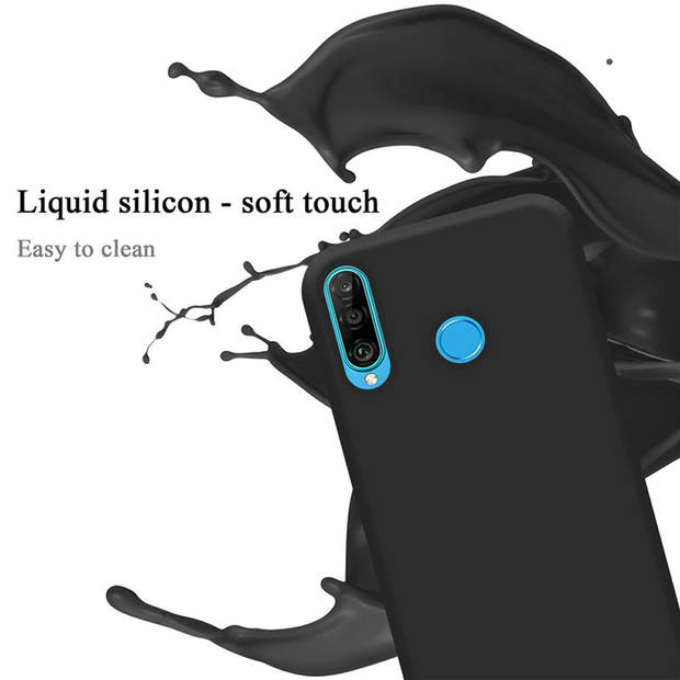 Cadorabo Hoesje geschikt voor Huawei P30 LITE Case in LIQUID ZWART - Beschermhoes TPU silicone Cover