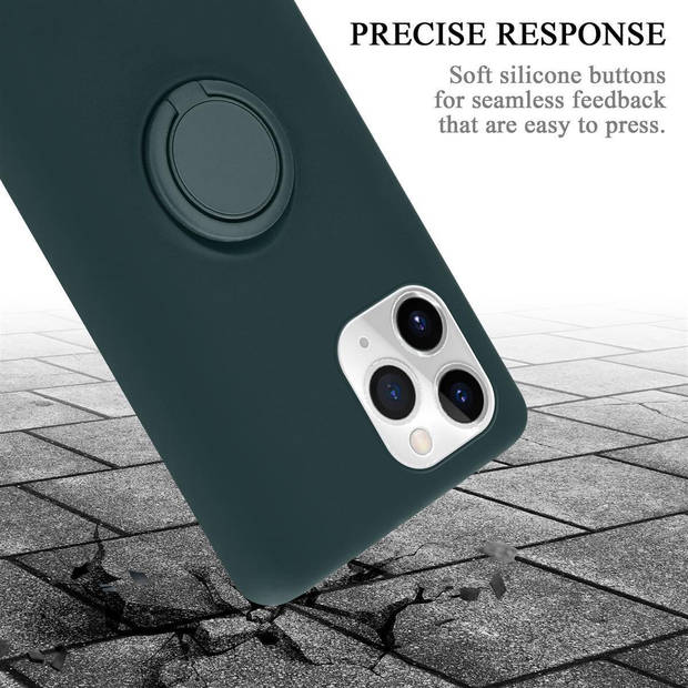 Cadorabo Hoesje geschikt voor Apple iPhone 11 PRO in LIQUID GROEN - Beschermhoes van TPU silicone Case Cover met ring