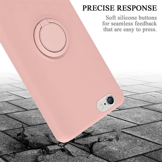 Cadorabo Hoesje geschikt voor Apple iPhone 6 / 6S in LIQUID ROZE - Beschermhoes van TPU silicone Case Cover met ring