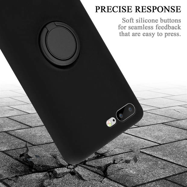 Cadorabo Hoesje geschikt voor Apple iPhone 7 PLUS / 7S PLUS / 8 PLUS in LIQUID ZWART - Beschermhoes van TPU silicone