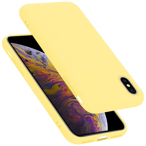 Cadorabo Hoesje geschikt voor Apple iPhone X / XS Case in LIQUID GEEL - Beschermhoes TPU silicone Cover