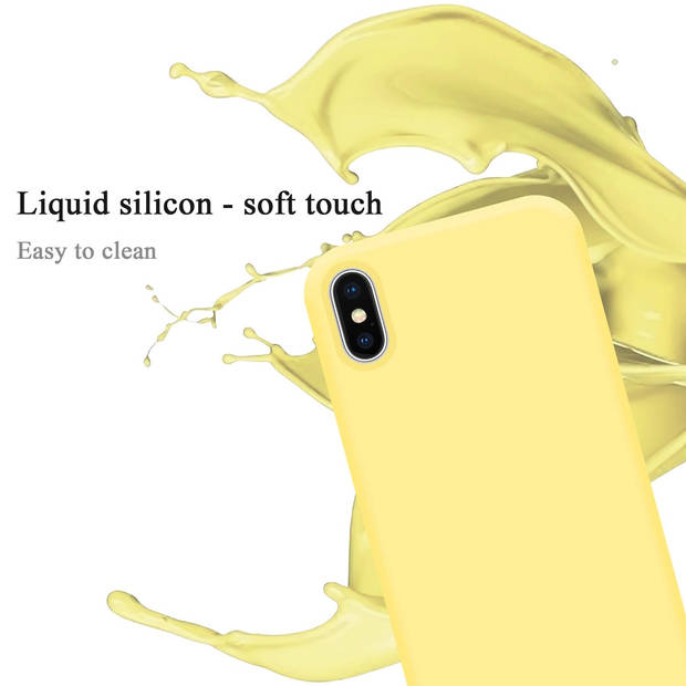 Cadorabo Hoesje geschikt voor Apple iPhone X / XS Case in LIQUID GEEL - Beschermhoes TPU silicone Cover