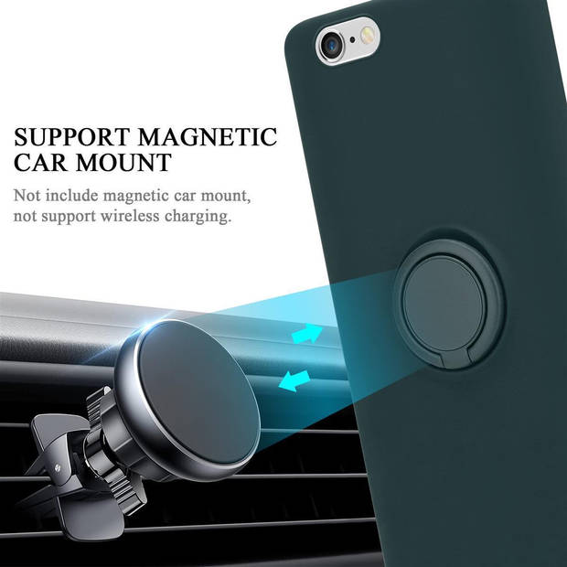 Cadorabo Hoesje geschikt voor Apple iPhone 6 / 6S in LIQUID GROEN - Beschermhoes van TPU silicone Case Cover met ring