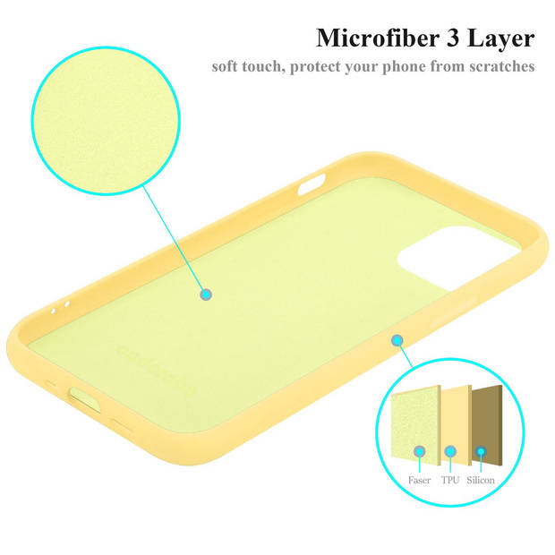 Cadorabo Hoesje geschikt voor Apple iPhone 12 MINI Case in LIQUID GEEL - Beschermhoes TPU silicone Cover