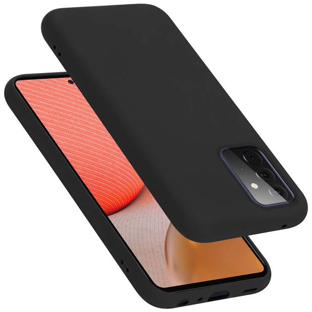 Cadorabo Hoesje geschikt voor Samsung Galaxy A72 4G / 5G Case in LIQUID ZWART - Beschermhoes TPU silicone Cover