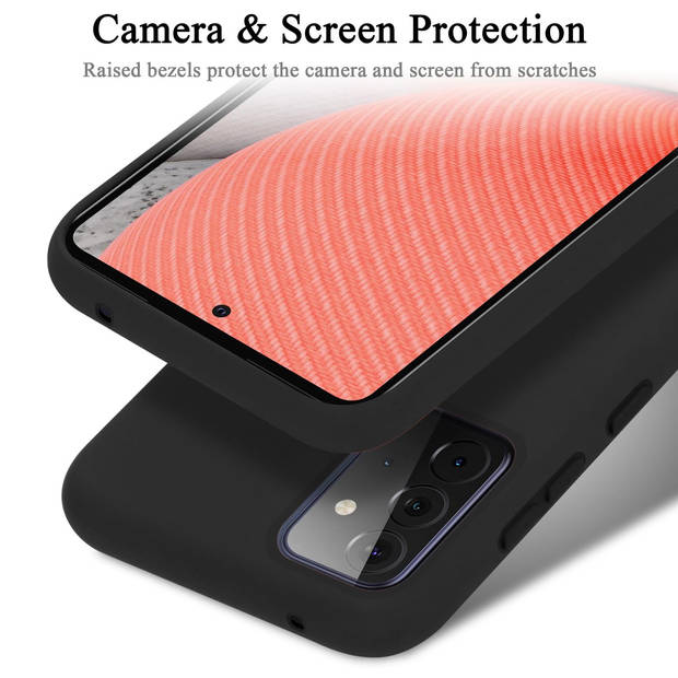 Cadorabo Hoesje geschikt voor Samsung Galaxy A72 4G / 5G Case in LIQUID ZWART - Beschermhoes TPU silicone Cover