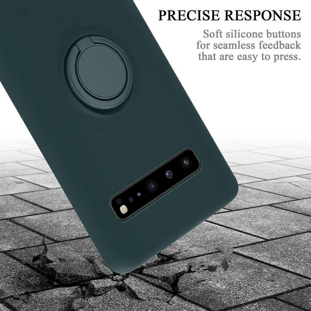 Cadorabo Hoesje geschikt voor Samsung Galaxy S10 5G in LIQUID GROEN - Beschermhoes van TPU silicone Case Cover met ring