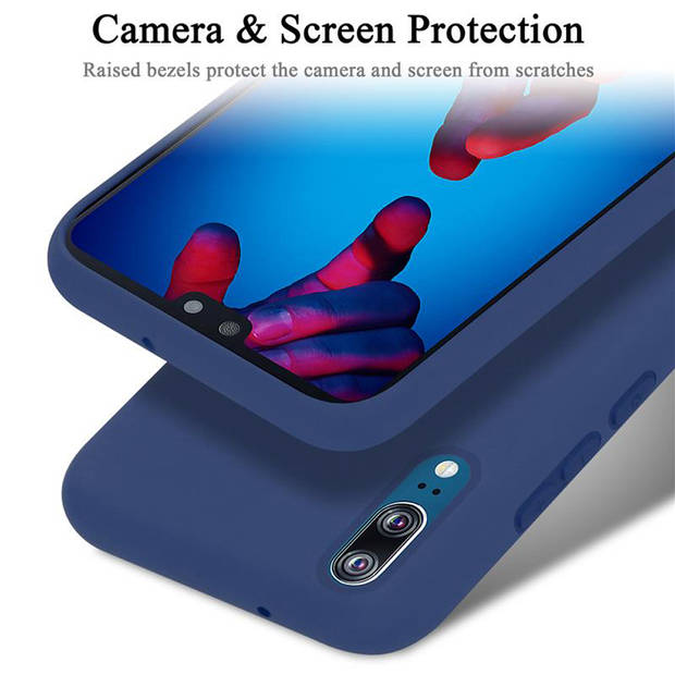 Cadorabo Hoesje geschikt voor Huawei P20 Case in LIQUID BLAUW - Beschermhoes TPU silicone Cover