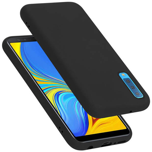 Cadorabo Hoesje geschikt voor Samsung Galaxy A7 2018 Case in LIQUID ZWART - Beschermhoes TPU silicone Cover