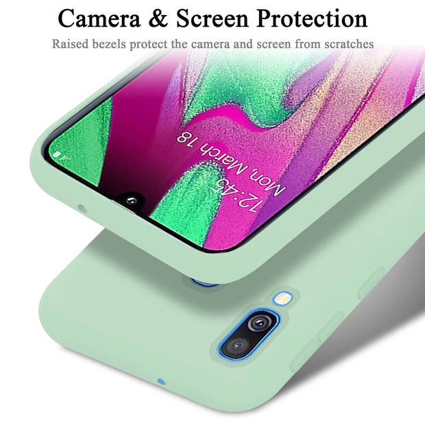 Cadorabo Hoesje geschikt voor Samsung Galaxy A40 Case in LIQUID LICHT GROEN - Beschermhoes TPU silicone Cover