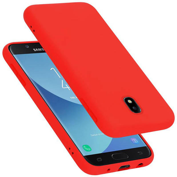 Cadorabo Hoesje geschikt voor Samsung Galaxy J7 2017 Case in LIQUID ROOD - Beschermhoes TPU silicone Cover