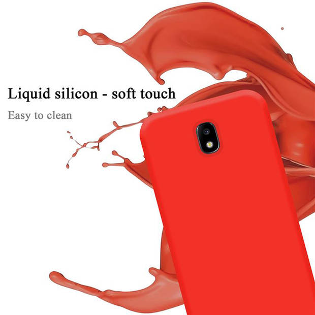 Cadorabo Hoesje geschikt voor Samsung Galaxy J7 2017 Case in LIQUID ROOD - Beschermhoes TPU silicone Cover