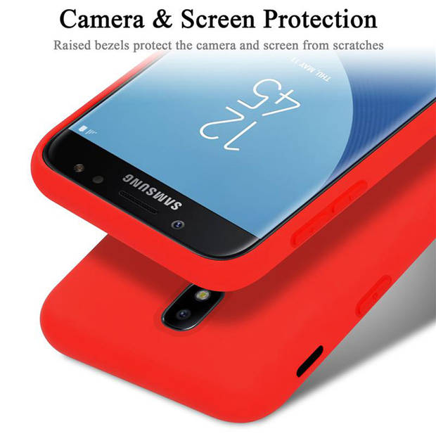 Cadorabo Hoesje geschikt voor Samsung Galaxy J7 2017 Case in LIQUID ROOD - Beschermhoes TPU silicone Cover