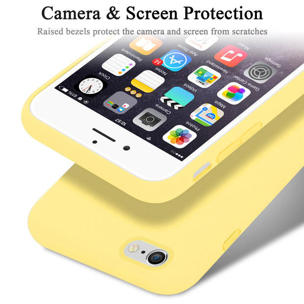 Cadorabo Hoesje geschikt voor Apple iPhone 6 / 6S Case in LIQUID GEEL - Beschermhoes TPU silicone Cover