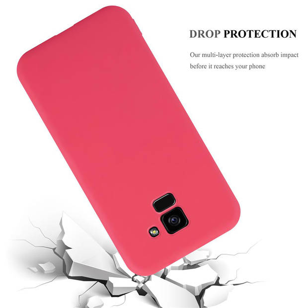 Cadorabo Hoesje geschikt voor Samsung Galaxy A5 2018 in CANDY ROOD - Beschermhoes TPU silicone Case Cover