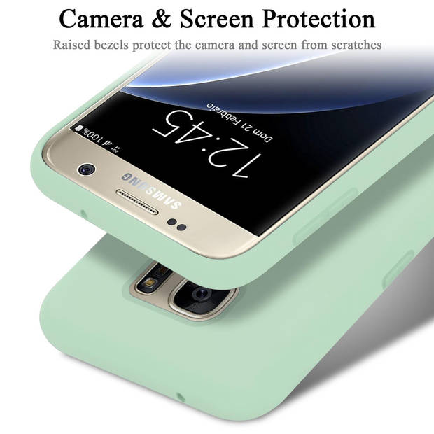 Cadorabo Hoesje geschikt voor Samsung Galaxy S7 Case in LIQUID LICHT GROEN - Beschermhoes TPU silicone Cover