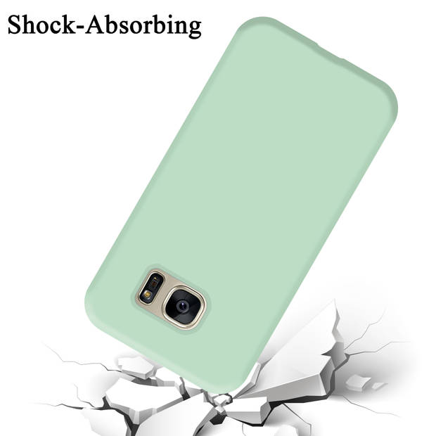 Cadorabo Hoesje geschikt voor Samsung Galaxy S7 Case in LIQUID LICHT GROEN - Beschermhoes TPU silicone Cover