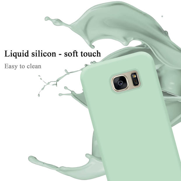 Cadorabo Hoesje geschikt voor Samsung Galaxy S7 Case in LIQUID LICHT GROEN - Beschermhoes TPU silicone Cover